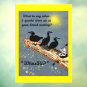 "WhasSUP" mit Enten auf der SUP-Tafel Fensteraufkleber (Blatt 3)