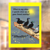 "WhasSUP" mit Enten auf der SUP-Tafel Fensteraufkleber (Blatt 2)