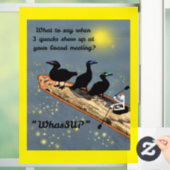 "WhasSUP" mit Enten auf der SUP-Tafel Fensteraufkleber (Zuhause)