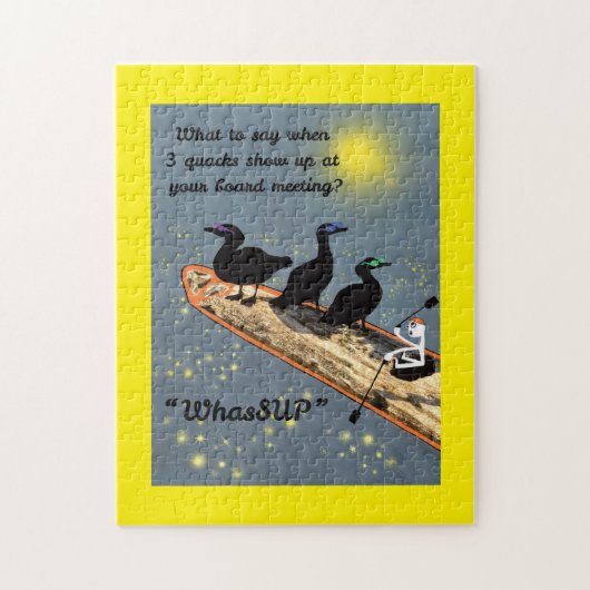 "WhasSUP" mit Enten auf der SUP-Tafel Puzzle (Vertikal)