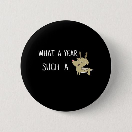 What A Fun Deer Moment Retro Style Button (Vorderseite)