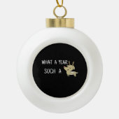 What A Fun Deer Moment Retro Style Keramik Kugel-Ornament (Vorderseite)