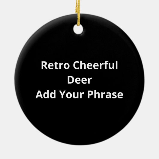 What A Fun Deer Moment Retro Style Keramik Ornament (Hinten)