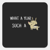 What A Fun Deer Moment Retro Style  Quadratischer Aufkleber (Vorderseite)