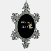 What A Fun Deer Moment Retro Style Schneeflocken Zinn-Ornament (Links)