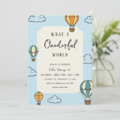 What a Onederful World Birthday Party Invitation Einladung (Stehend Vorderseite)