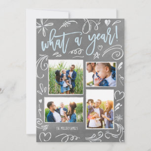 What A Year Doodles Collage 4 Foto Feiertagskarte