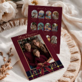 What A Year family Photo Red Plaid Holiday Card Einladung