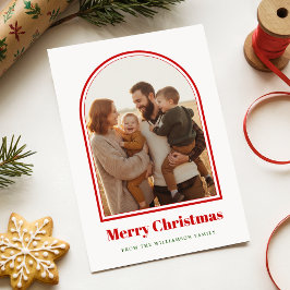 What a Year in Review Family Arch Photo Christmas Feiertagskarte