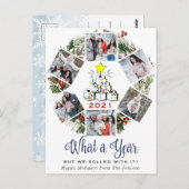 What a Year Quarantine Christmas Tree 6 Foto Postkarte (Vorne/Hinten)