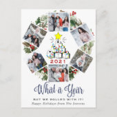 What a Year Quarantine Christmas Tree 6 Foto Postkarte (Vorderseite)