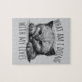 What Am I Doing With My Lives Cute Kitten Puzzle (Horizontal)