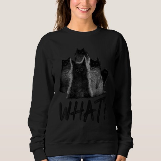 What Black Cat Cat Sweatshirt (Vorderseite)