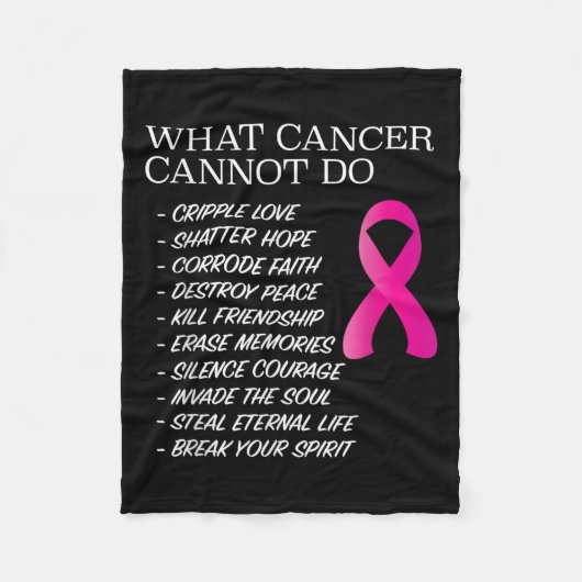 What Cancer Cannot Do - _ Awareness - Insration Fleecedecke (Vorderseite)