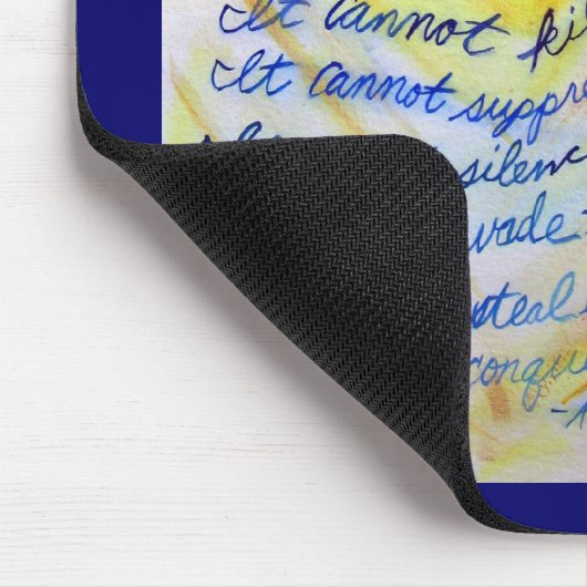 What Cancer Cannot Do Blue & Gold Text Mousepad (Ecke)