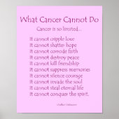 What Cancer Cannot Do Poem Poster Print (Vorne)