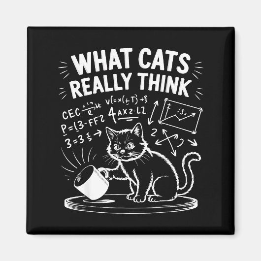 What cats really think funny cat meme physics humo magnet (Vorne)