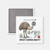 What Comes Next? Emu Australia Pattern Logic Game Magnet (Vorderseite/Rückseite)