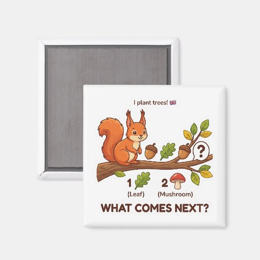 What Comes Next? Red Squirrel UK Pattern Logic Magnet (Vorderseite/Rückseite)