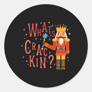 What Crackin Fun Christmas Nutcracker Xmas Men Wo Runder Aufkleber