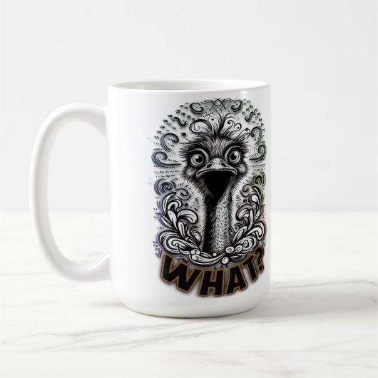 "What? Cute Ostrich" Mug Kaffeetasse (Links)