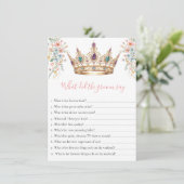 What Did the Groom Say queen Bridal Shower Game Begleitkarte (Stehend Vorderseite)
