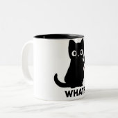  "What Did You Say? — Angry Cat Mug" Zweifarbige Tasse (Vorderseite Links)