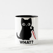  "What Did You Say? — Angry Cat Mug" Zweifarbige Tasse (Mittel)