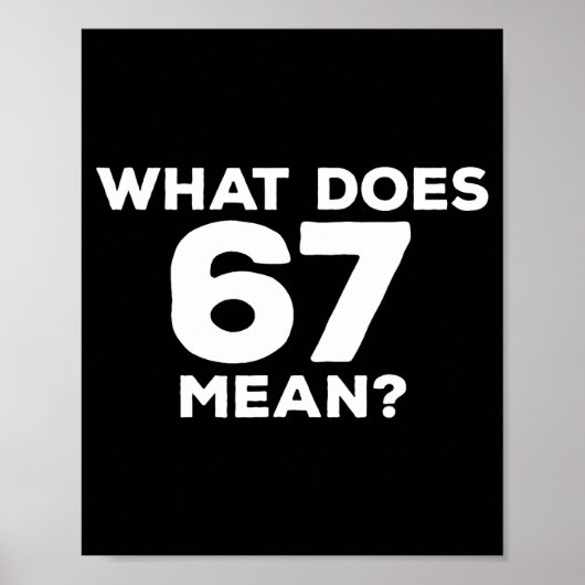 What Does 67 Mean Funny Six Seven Meme  Poster (Vorne)
