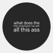 What Does The C Recommend I Do With All This  Runder Aufkleber (Vorderseite)