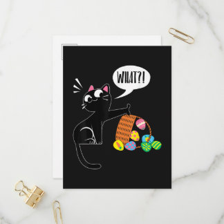 WHAT ! Easter Cat Einladungspostkarte