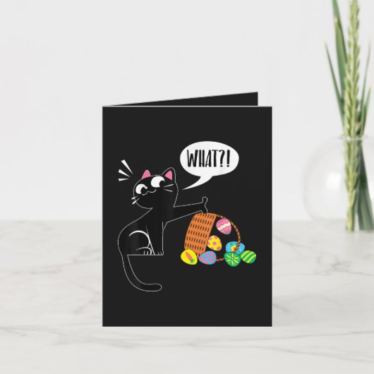 WHAT ! Easter Cat Feiertagskarte (Vorderseite)