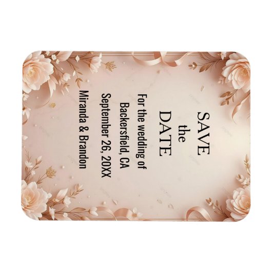 What flower wedding  invtation  magnet (Horizontal)
