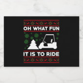 What fun it is to ride golf cart christmas alkoholflaschenetikett (Einzelnes Label)