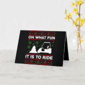 What fun it is to ride golf cart christmas karte (Gelbe Blume)