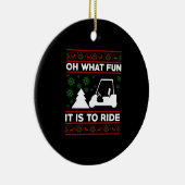 What fun it is to ride golf cart christmas keramik ornament (Rechts)