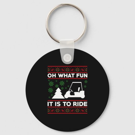 What fun it is to ride golf cart christmas schlüsselanhänger (Vorderseite)