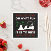 What fun it is to ride golf cart christmas serviette (Beispiel)