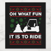 What fun it is to ride golf cart christmas weinetikett (Einzelnes Label)