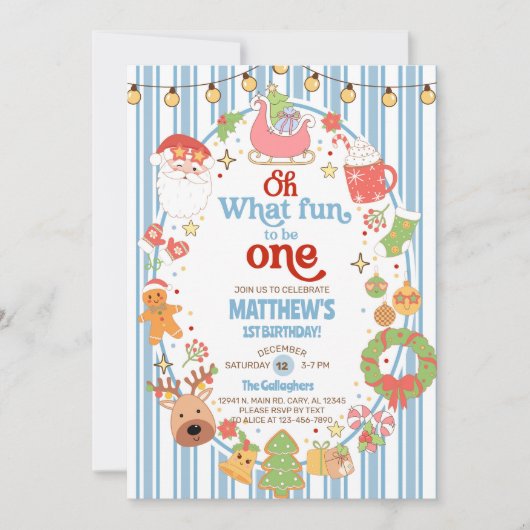 What fun to be One boy 1st birthday invite. Einladung (Vorderseite)