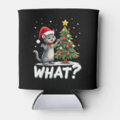 What Funny Cat Pushing Christmas Tree Over Cat Xma Dosenkühler (Vorderseite)