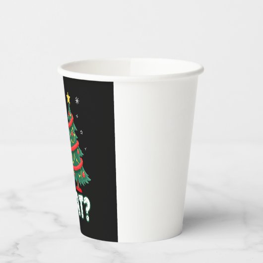 What Funny Cat Pushing Christmas Tree Over Cat Xma Pappbecher (Links)