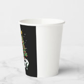 What Funny Cat Pushing Christmas Tree Over Cat Xma Pappbecher (Links)