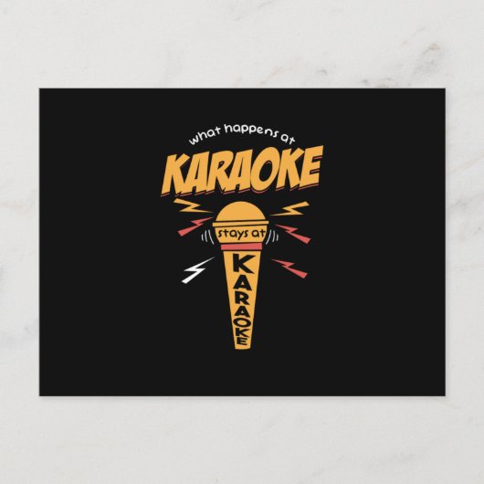 What Happens At Karaoke Stays At Karaoke Mic Gift Postkarte (Vorderseite)