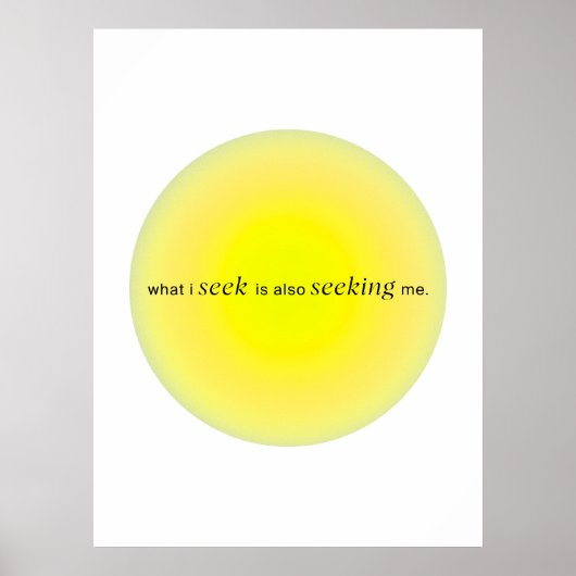 What I seek is also seeking me Poster (Vorne)
