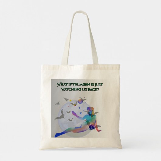 What If the Moon Is Watching Us?" Cosmic Curious T Tragetasche (Rückseite)
