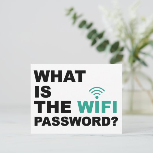 What is the WIFI Password Funny Postkarte (Stehend Vorderseite)