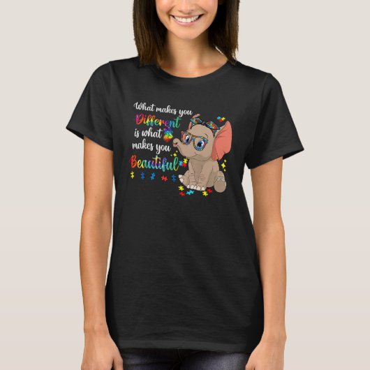 What Makes You Different Autism Awareness Kids Ele T-Shirt (Vorderseite)
