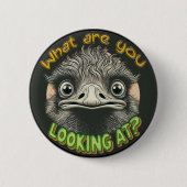 What Ostrich Funny Face Button (Vorderseite)