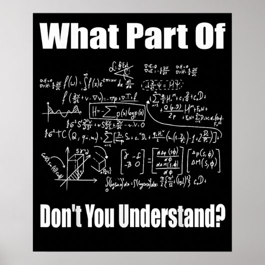 What Part Dont You Understand Funny Math Teacher Poster (Vorne)